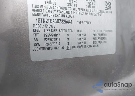 2013 GMC Sierra 1500 Work Truck из США, поврежденный, VIN 1GTN2TEA3DZ325441